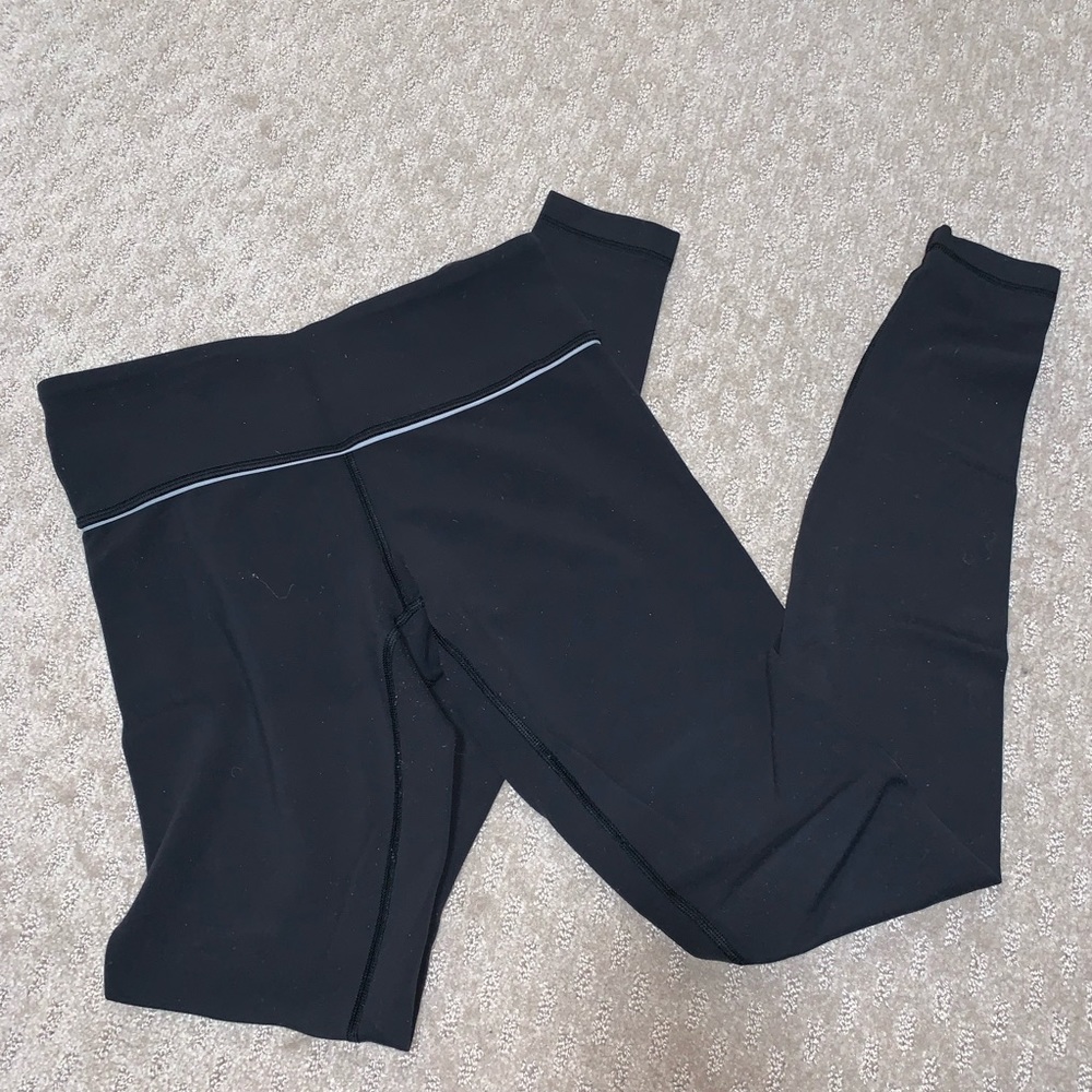 lululemon athletica Black High-Rise Leggings with Reflective Stripe